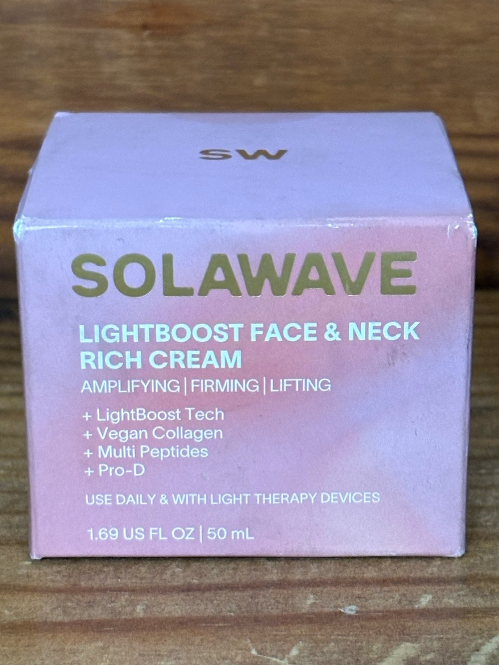Solawave LightBoost Face & Neck Rich Cream 1.69 oz / 50mL NIB
